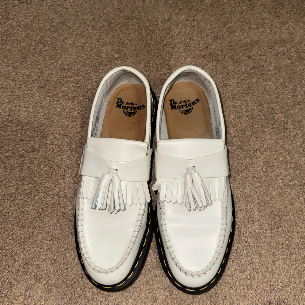 Dr. Martens White Leather Tassel Loafers - Picture 3 of 5
